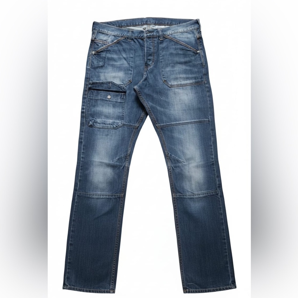 H&M and Denim Men's Relaxed Fit Blue Jeans P7